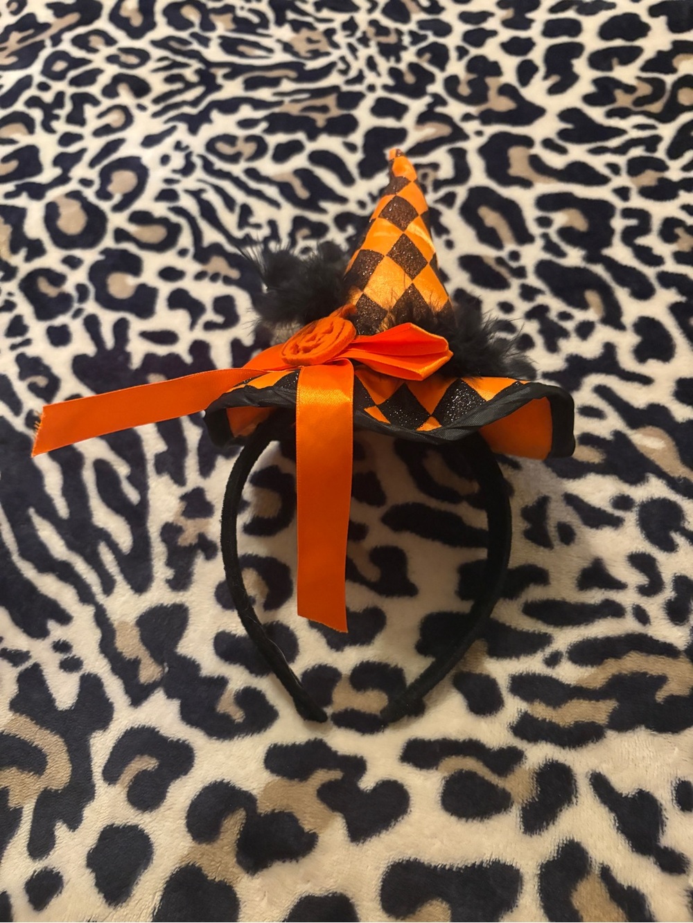 Black & Orange Kids Halloween Witch Hat Headband